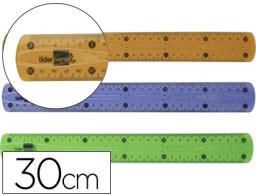 Regla Liderpapel plástico flexible de 30cm. colores surtidos